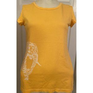 Lilly Pulitzer Pima Cotton Orange Elephant Scoop Neck T- Shirt  XSmall